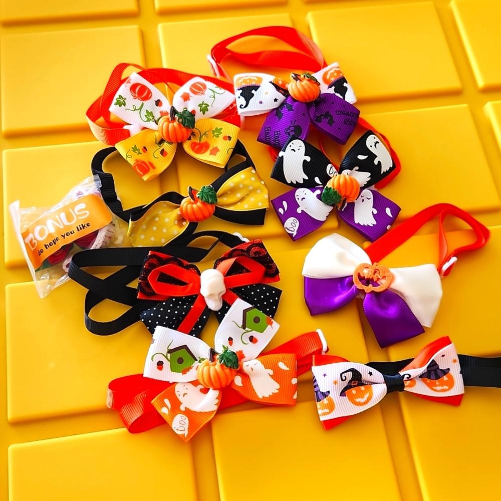 Halloween Pet Collar, Packs 8pcs Adjustable Halloween